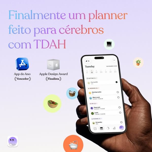 Tiimo image Facebook ad: Tiimo: Planejamento fica visível