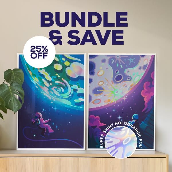 Kurzgesagt image Facebook ad: Lunar Longing Poster Bundle (3 of 3)