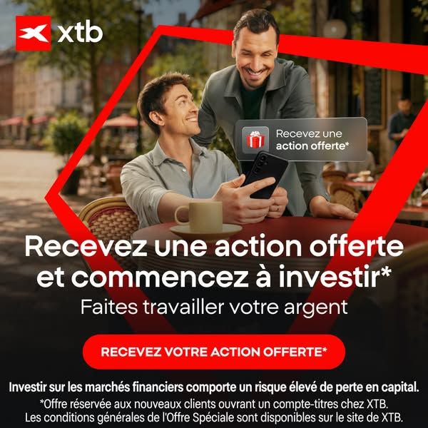 XTB Online Trading image Facebook ad: Recevez une action offerte*