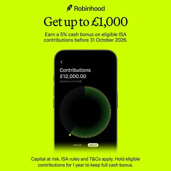 Robinhood image Facebook ad: No UK tax on gains (2 of 2)