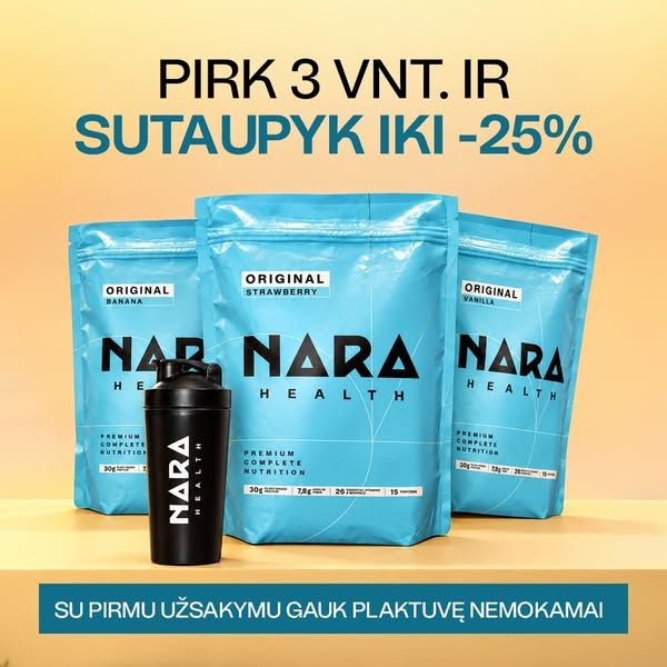 NARA.health image Facebook ad: Sutaupyk iki -25% 🔥