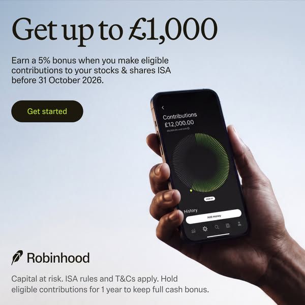 Robinhood image Facebook ad: No UK tax on gains (2 of 2)