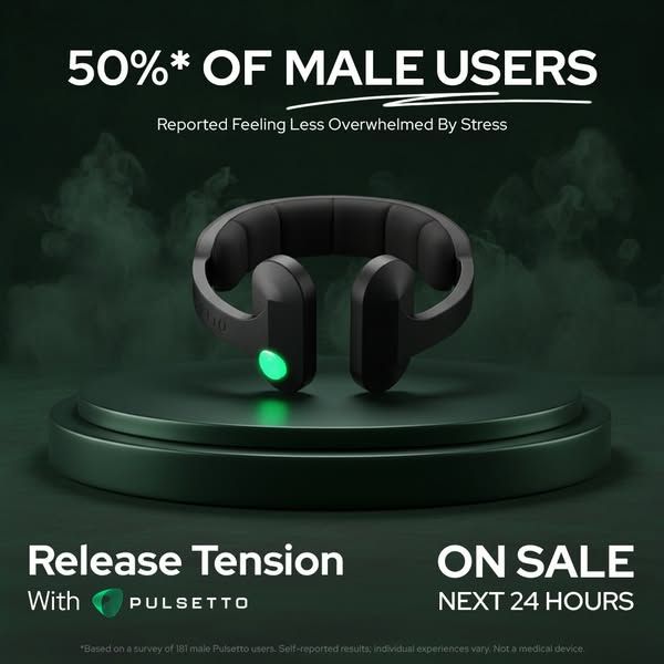 Pulsetto image Facebook ad: Reduced Anxiety and Stress by 28% ✅