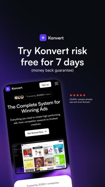 Konvert image Facebook ad: Try it risk free today!