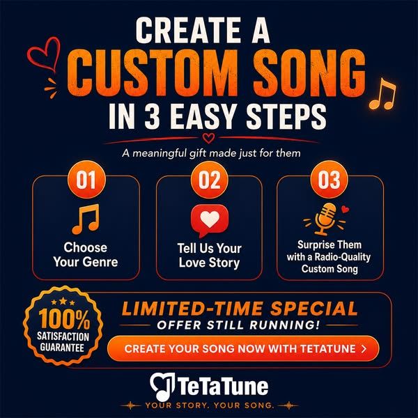 Tetatune - Customized Songs image Facebook ad: Create Your song Now 🎶