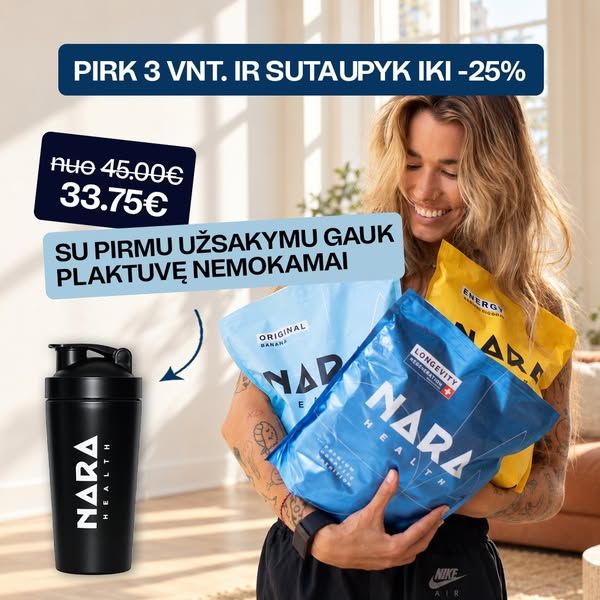 NARA.health image Facebook ad: Sutaupyk iki -25% 🔥