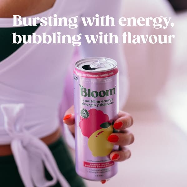 Bloom Nutrition image Facebook ad: Bursting with energy, bubbling with flavor