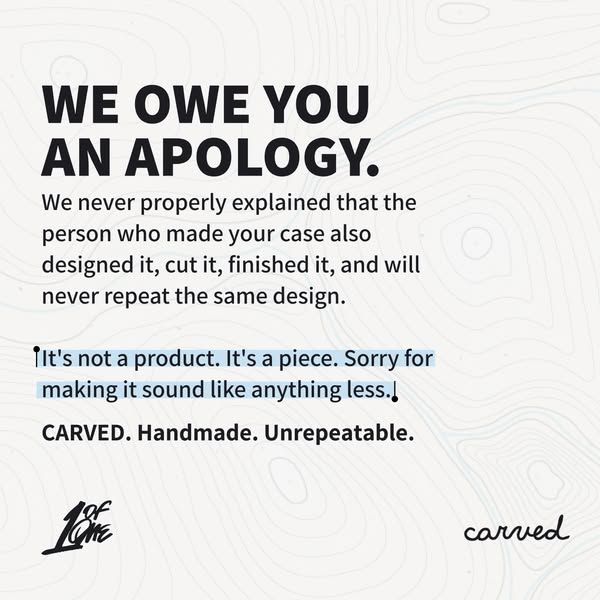 Carved image Facebook ad: It's not just protection, it's art.