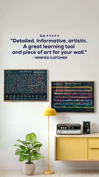 Kurzgesagt image Facebook ad: The same level of research and detail as a kurzgesagt video, now for your walls. Pick the… (2 of 12)