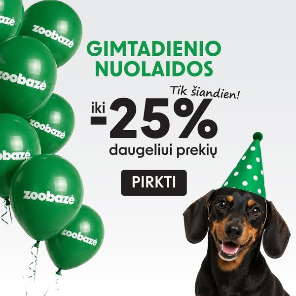 Zoobaze.lt image Facebook ad: Tik šiandien: iki -25% daugeliui prekių