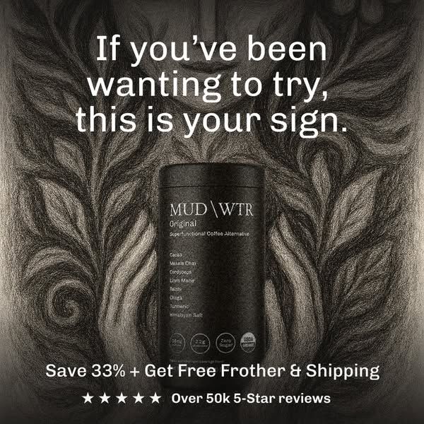 MUD\WTR image Facebook ad: Get $20 off & a free frother