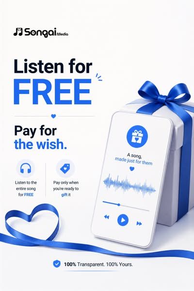 The Songai image Facebook ad: Try FREE — Get 50% OFF with GIFTSONG5
