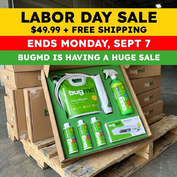 Bug MD image Facebook ad: 🇺🇸 Up to 58% OFF This LABOR DAY 💪 🥳