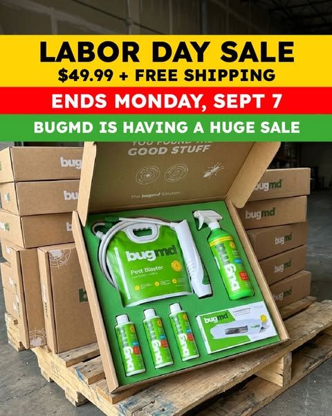 Bug MD image Facebook ad: 🇺🇸 Up to 58% OFF This LABOR DAY 💪 🥳