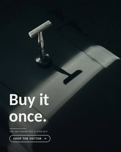 Blackland image Facebook ad: One Razor. One Blade. No Compromises.