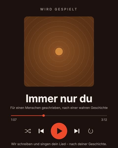 Gift my music image Facebook ad: Erst hören. Nur zahlen, wenn es dich berührt.