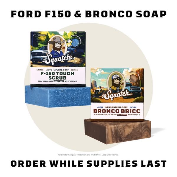 Dr. Squatch image Facebook ad: NEW LIMITED EDITION FORD F-150 SOAP 💪
