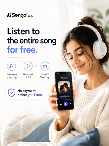 The Songai image Facebook ad: Try It FREE — Use GIFTSONG5 for 50% OFF