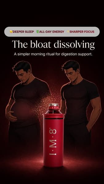 IM8 Health image Facebook ad: Stop Letting Bloat Win. Start Taking Charge. (1 of 2)