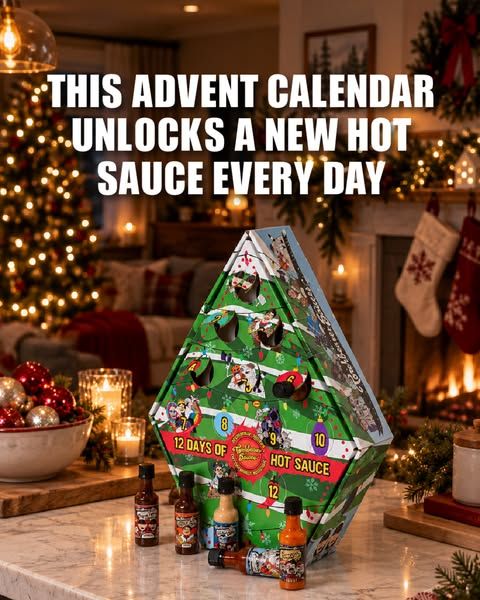 Uncommon Goods image Facebook ad: 12 Days of Hot Sauce Advent