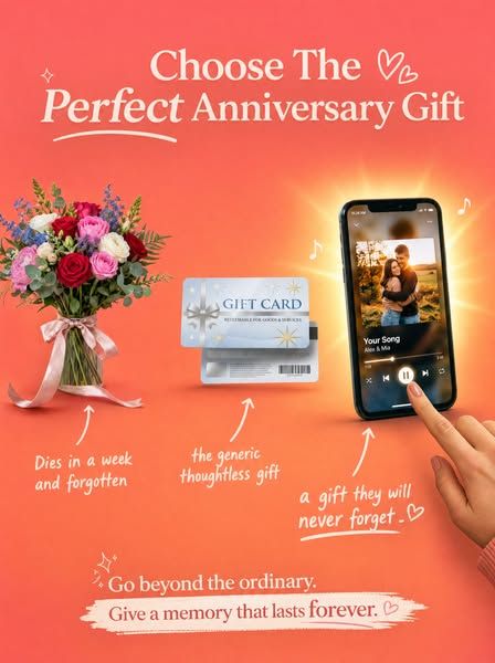 OurSong Studio image Facebook ad: Choose the perfect anniversary gift 💛